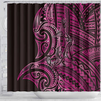 New Zealand Hammerhead Shark Shower Curtain Maori Haehae Mangopare Pink - Polynesian Pride