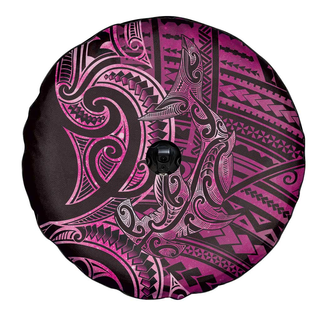 New Zealand Hammerhead Shark Spare Tire Cover Maori Haehae Mangopare Pink - Polynesian Pride