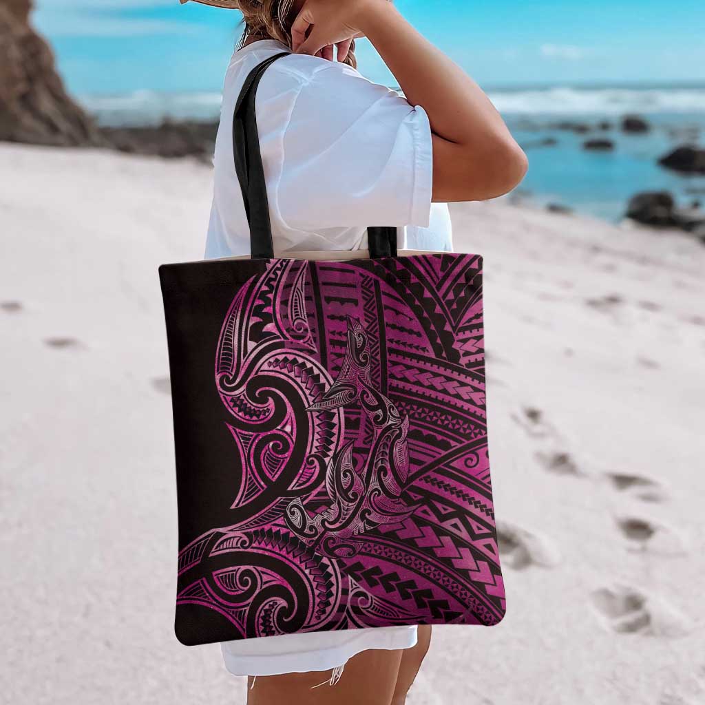 New Zealand Hammerhead Shark Tote Bag Maori Haehae Mangopare Pink - Polynesian Pride
