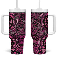 New Zealand Hammerhead Shark Tumbler With Handle Maori Haehae Mangopare Pink - Polynesian Pride