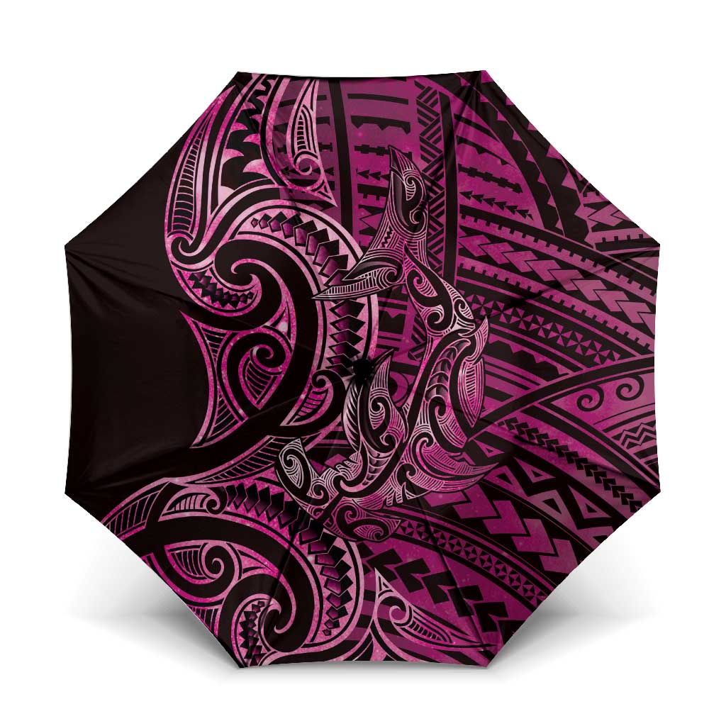 New Zealand Hammerhead Shark Umbrella Maori Haehae Mangopare Pink - Polynesian Pride