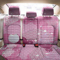 Pink Palaka Japanese Patterns Back Car Seat Cover Asanoha Seigaiha Sakura Motif - Polynesian Pride