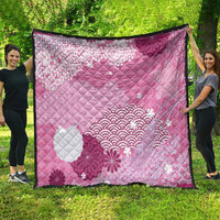 Pink Palaka Japanese Patterns Quilt Asanoha Seigaiha Sakura Motif - Polynesian Pride