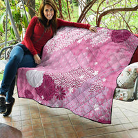 Pink Palaka Japanese Patterns Quilt Asanoha Seigaiha Sakura Motif - Polynesian Pride