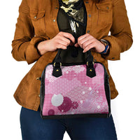 Pink Palaka Japanese Patterns Shoulder Handbag Asanoha Seigaiha Sakura Motif - Polynesian Pride
