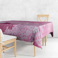 Pink Palaka Japanese Patterns Tablecloth Asanoha Seigaiha Sakura Motif - Polynesian Pride