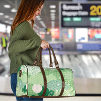 Green Palaka Japanese Patterns Travel Bag Asanoha Seigaiha Sakura Motif - Polynesian Pride