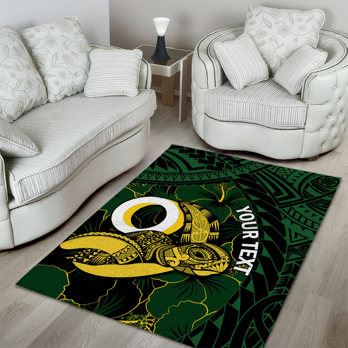 Personalised Solomon Islands Western Province Day Area Rug Sea Turtle Mix Polynesian Hibiscus Pattern LT14 - Polynesian Pride