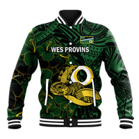Personalised Solomon Islands Western Province Day Baseball Jacket Sea Turtle Mix Polynesian Hibiscus Pattern LT14 Unisex Green - Polynesian Pride