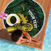 Personalised Solomon Islands Western Province Day Beach Blanket Sea Turtle Mix Polynesian Hibiscus Pattern LT14 - Polynesian Pride