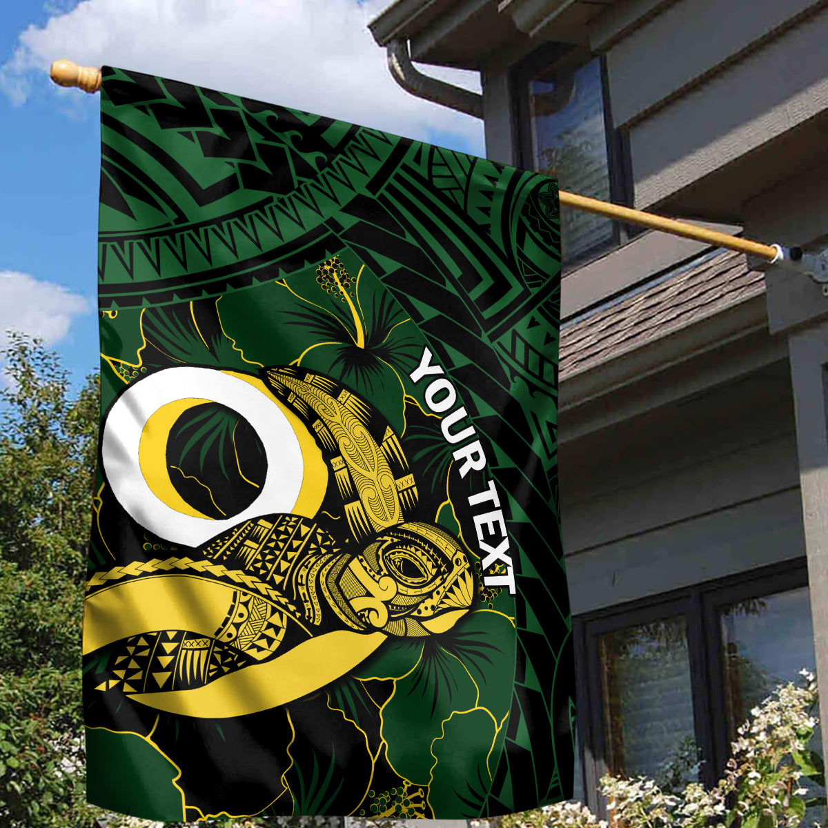 Personalised Solomon Islands Western Province Day Garden Flag Sea Turtle Mix Polynesian Hibiscus Pattern LT14 - Polynesian Pride