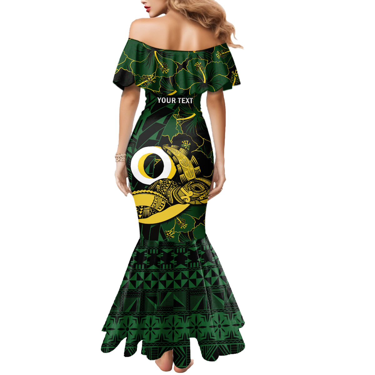 Personalised Solomon Islands Western Province Day Mermaid Dress Sea Turtle Mix Polynesian Hibiscus Pattern LT14 - Polynesian Pride