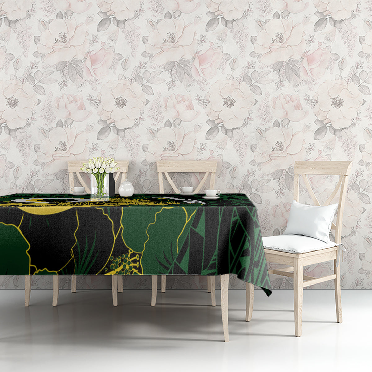 Personalised Solomon Islands Western Province Day Tablecloth Sea Turtle Mix Polynesian Hibiscus Pattern LT14 - Polynesian Pride