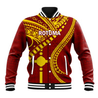 Personalised Fiji Rotuma Baseball Jacket Fijian Tapa Pattern LT14 Unisex Maroon - Polynesian Pride