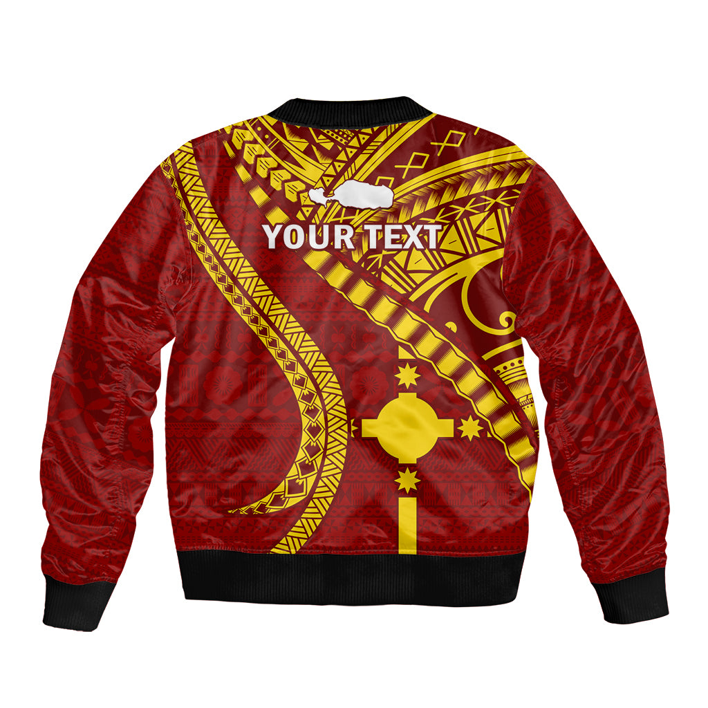 Personalised Fiji Rotuma Bomber Jacket Fijian Tapa Pattern LT14 - Polynesian Pride