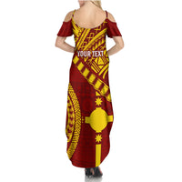 Personalised Fiji Rotuma Summer Maxi Dress Fijian Tapa Pattern LT14 - Polynesian Pride