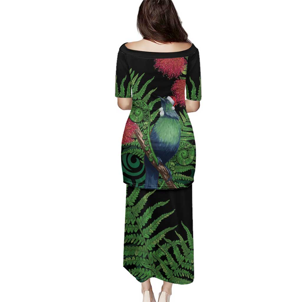 New Zealand Tui Bird Christmas Family Matching Puletasi and Hawaiian Shirt Maori Fern Mix Pohotukawa
