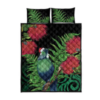 New Zealand Tui Bird Christmas Quilt Bed Set Maori Fern Mix Pohotukawa