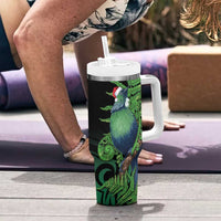 New Zealand Tui Bird Christmas Tumbler With Handle Maori Fern Mix Pohotukawa