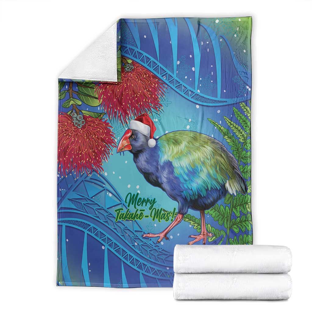 New Zealand Takahe Christmas Blanket Maori Fern Mix Pohotukawa