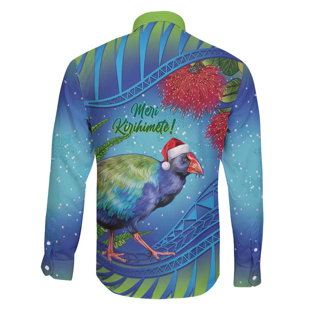 New Zealand Takahe Christmas Family Matching Mermaid Dress and Hawaiian Shirt Maori Fern Mix Pohotukawa