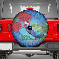 New Zealand Takahe Christmas Spare Tire Cover Maori Fern Mix Pohotukawa