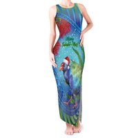 New Zealand Takahe Christmas Tank Maxi Dress Maori Fern Mix Pohotukawa