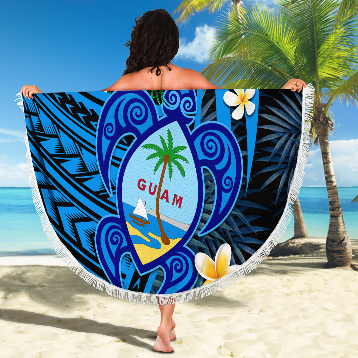 Hafa Adai Guam Beach Blanket Guahan Sea Turtle Tropical Style LT14 - Polynesian Pride