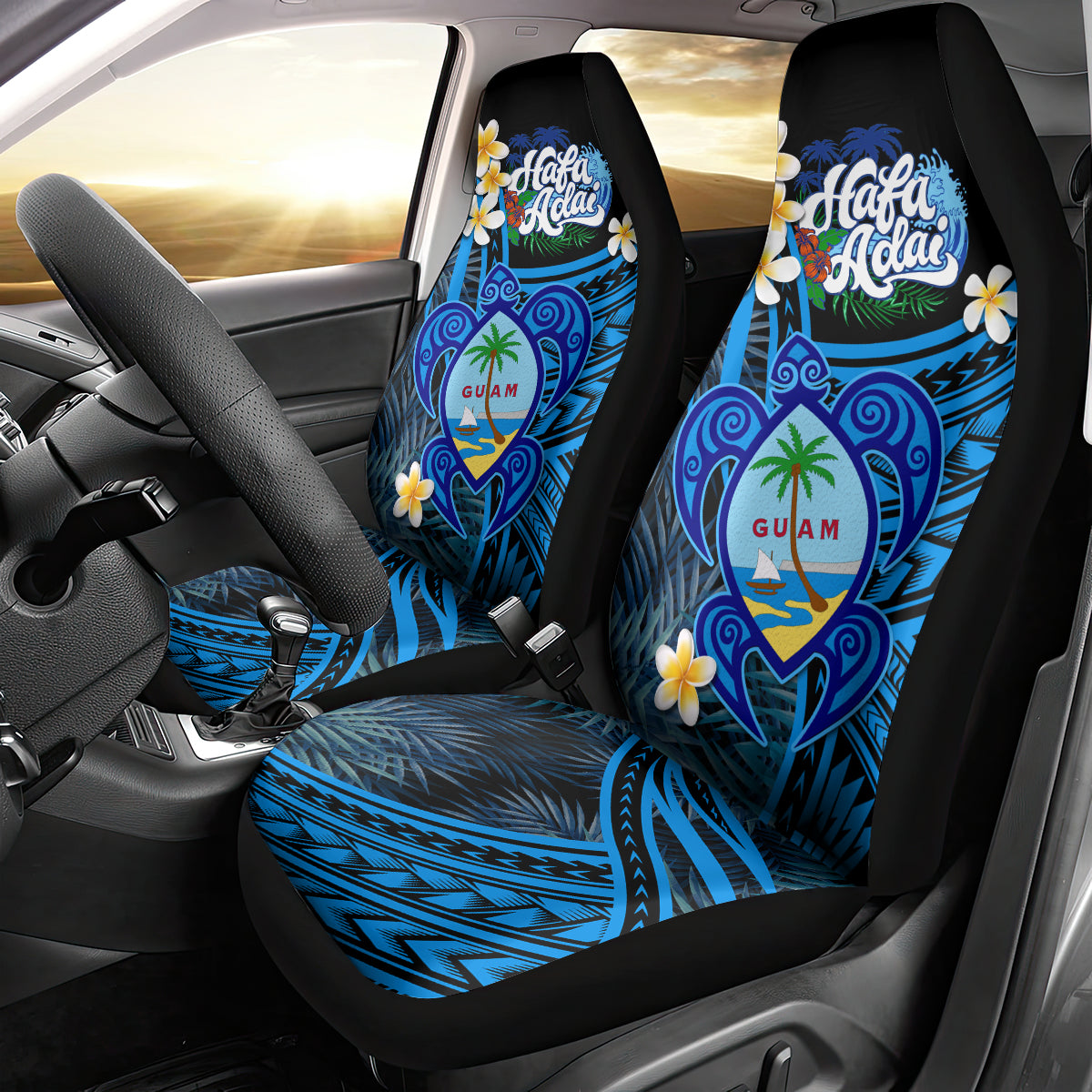 Hafa Adai Guam Car Seat Cover Guahan Sea Turtle Tropical Style LT14 - Polynesian Pride