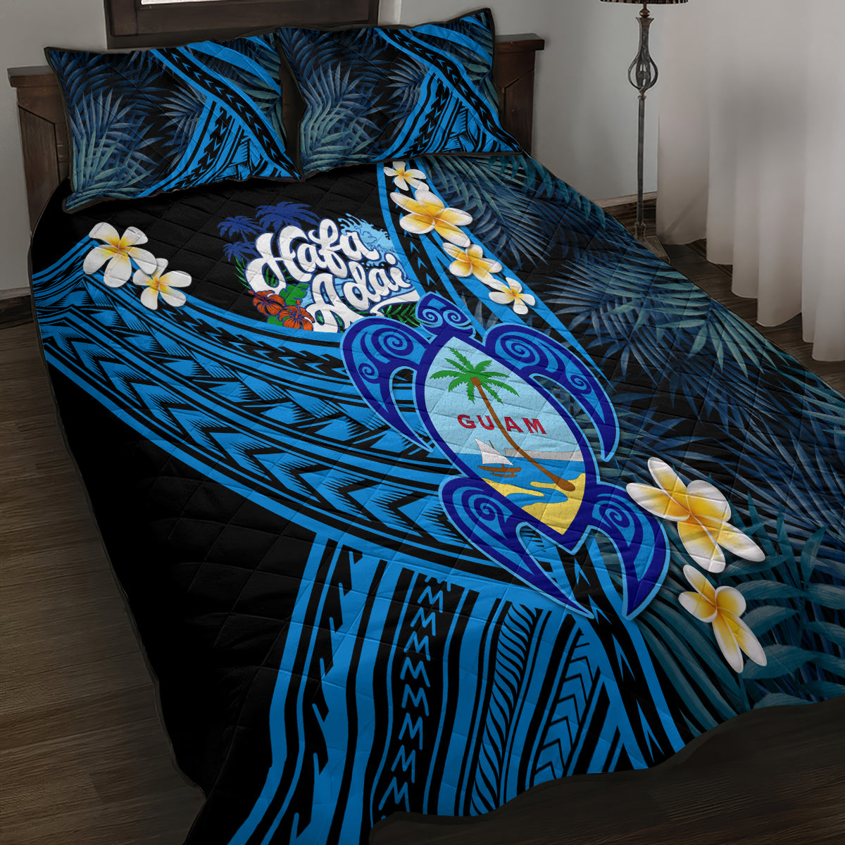 Hafa Adai Guam Quilt Bed Set Guahan Sea Turtle Tropical Style LT14 - Polynesian Pride