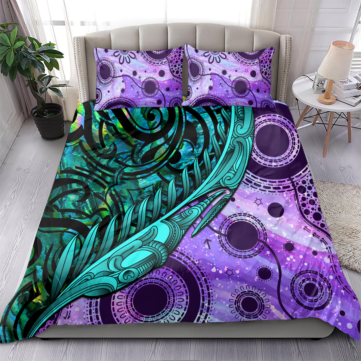 New Zealand Paua Shell With Australia Opal Unique Combine Bedding Set LT14 - Polynesian Pride