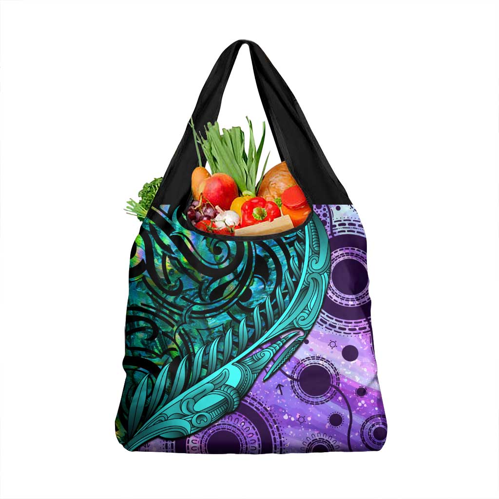New Zealand Paua Shell With Australia Opal Unique Combine Grocery Bag