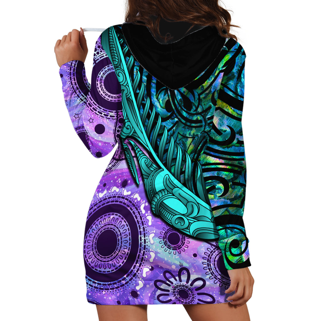 New Zealand Paua Shell With Australia Opal Unique Combine Hoodie Dress LT14 - Polynesian Pride