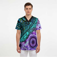 New Zealand Paua Shell With Australia Opal Unique Combine Scrub Top - Polynesian Pride