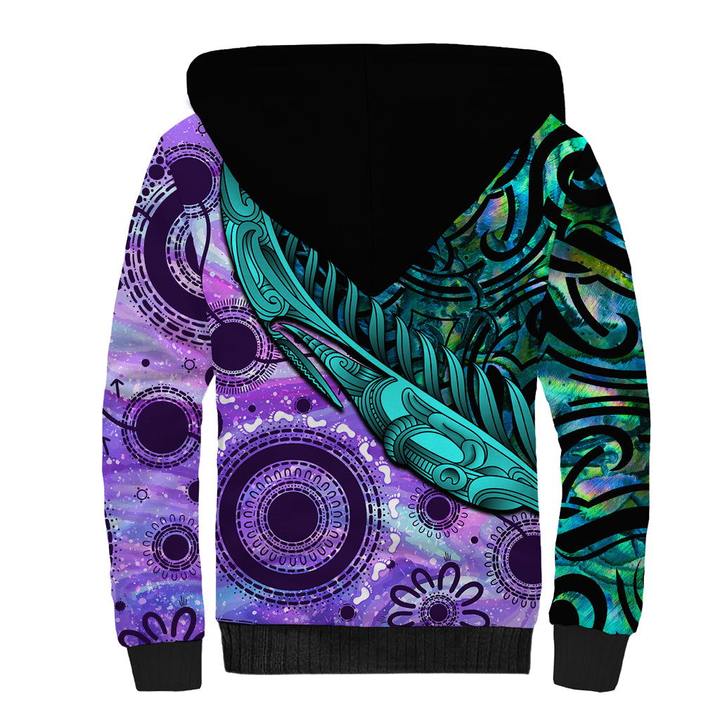 New Zealand Paua Shell With Australia Opal Unique Combine Sherpa Hoodie LT14 - Polynesian Pride