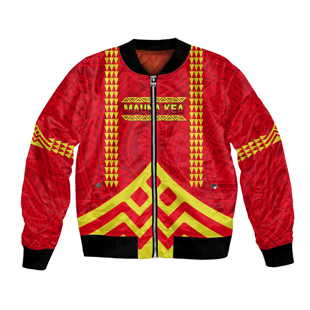 Hawaii Mauna Kea Bomber Jacket Hawaiian Kakau Tribal Pattern LT14 Unisex Red - Polynesian Pride