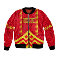 Hawaii Mauna Kea Bomber Jacket Hawaiian Kakau Tribal Pattern LT14 Unisex Red - Polynesian Pride