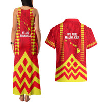 Hawaii Mauna Kea Couples Matching Tank Maxi Dress and Hawaiian Shirt Hawaiian Kakau Tribal Pattern LT14 - Polynesian Pride