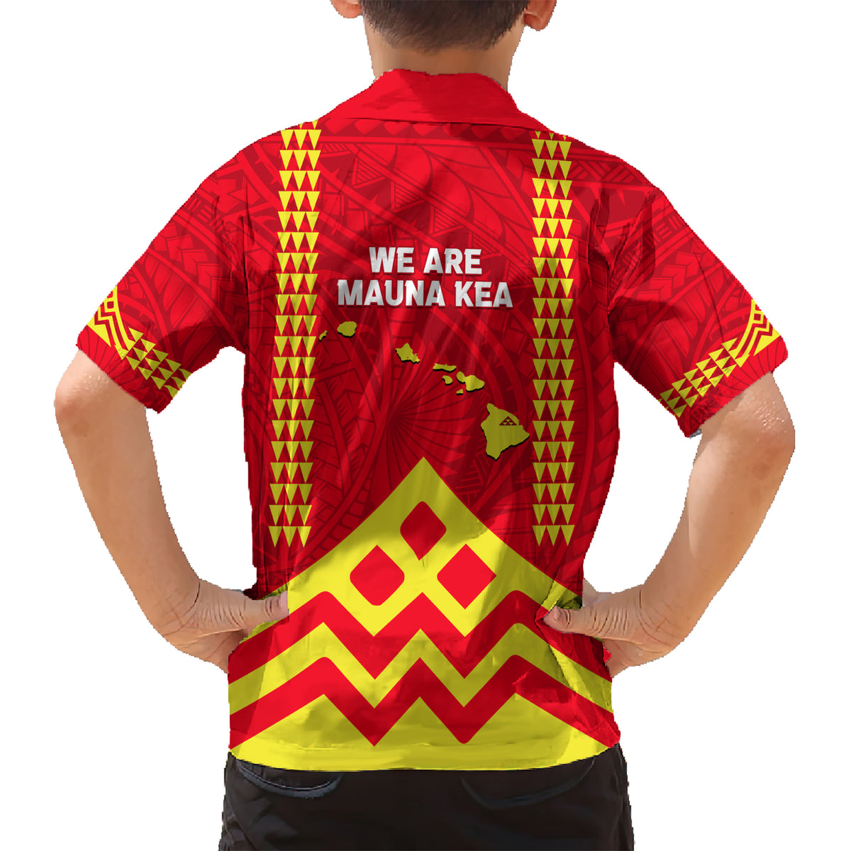 Hawaii Mauna Kea Kid Hawaiian Shirt Hawaiian Kakau Tribal Pattern LT14 - Polynesian Pride