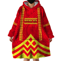 Hawaii Mauna Kea Wearable Blanket Hoodie Hawaiian Kakau Tribal Pattern LT14 - Polynesian Pride