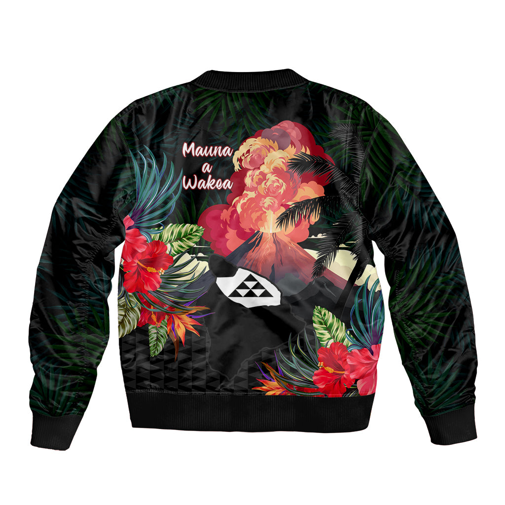 Hawaii Mauna Kea Bomber Jacket White Mountain With Nene Tropical Vibes LT14 - Polynesian Pride