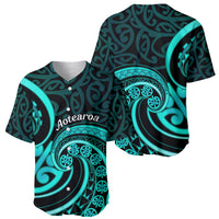 Turquoise New Zealand Mangopare Baseball Jersey Aotearoa Maori Koru Style LT14 - Polynesian Pride
