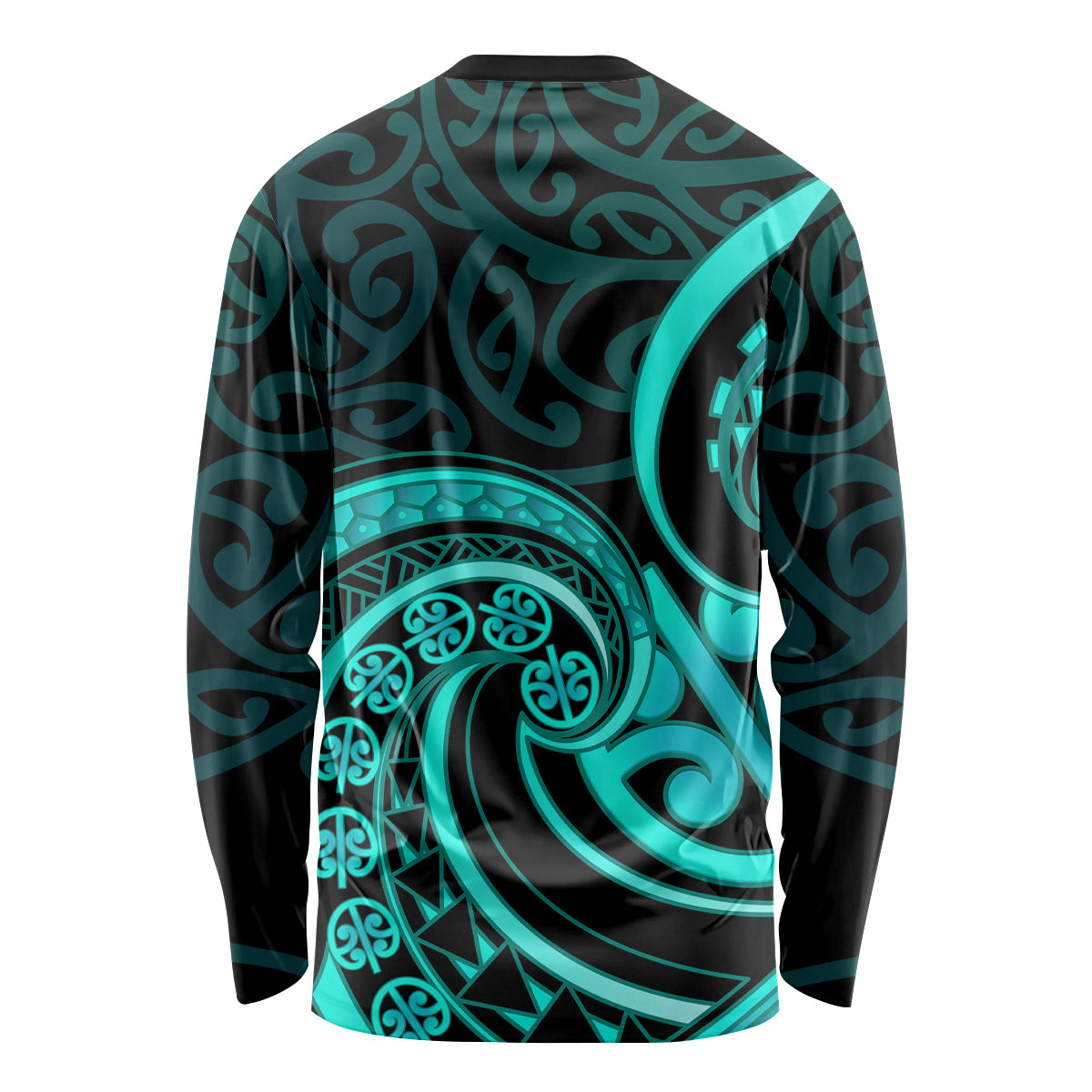 Turquoise New Zealand Mangopare Long Sleeve Shirt Aotearoa Maori Koru Style LT14 - Polynesian Pride
