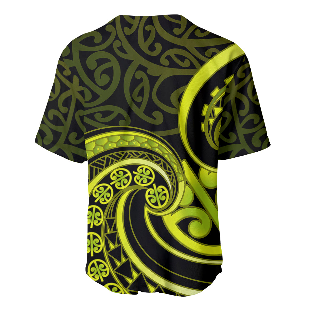 Lime Green New Zealand Mangopare Baseball Jersey Aotearoa Maori Koru Style LT14 - Polynesian Pride