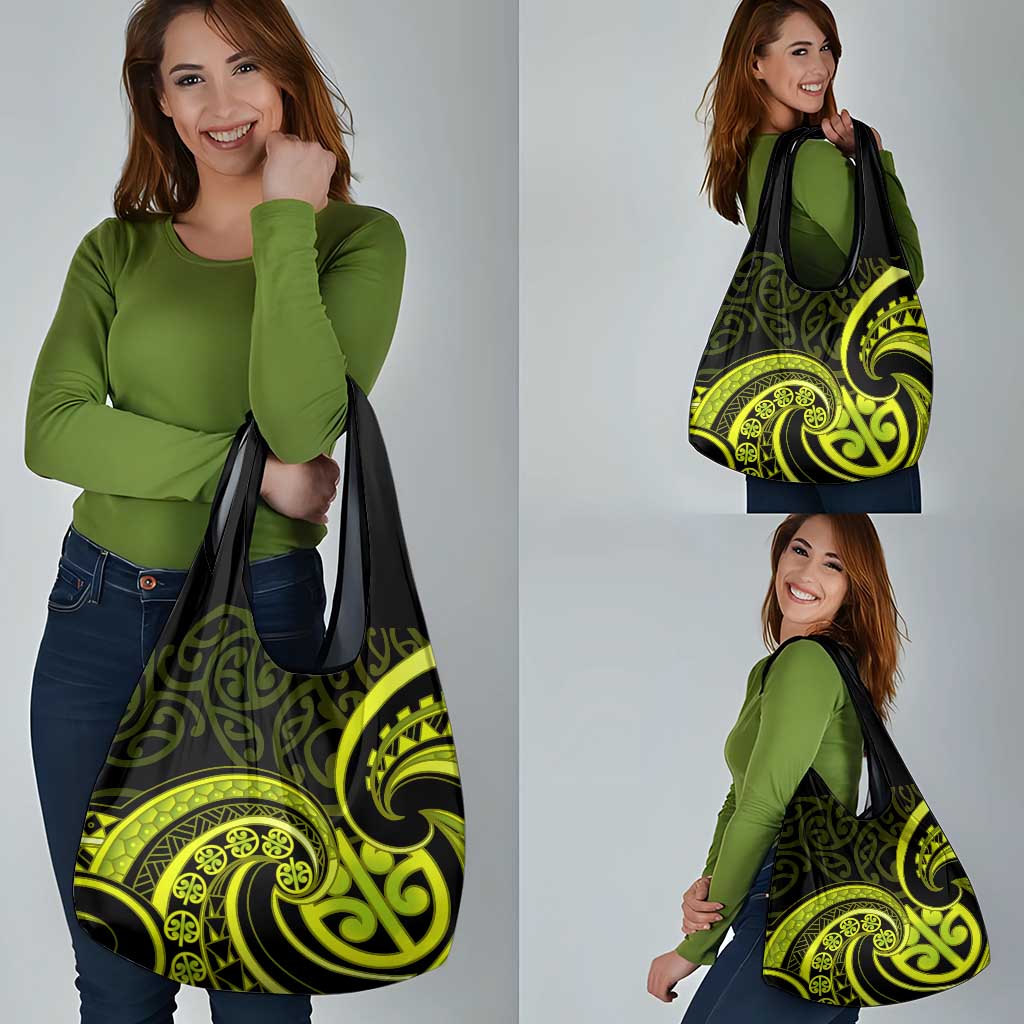 Lime Green New Zealand Mangopare Grocery Bag Aotearoa Maori Koru Style