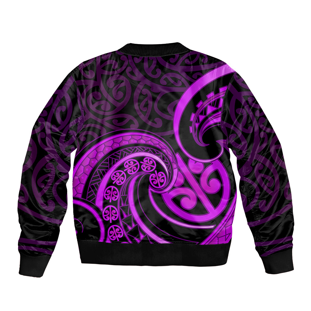 Purple Aotearoa Mangopare Bomber Jacket NZ Maori Koru Style LT14 - Polynesian Pride