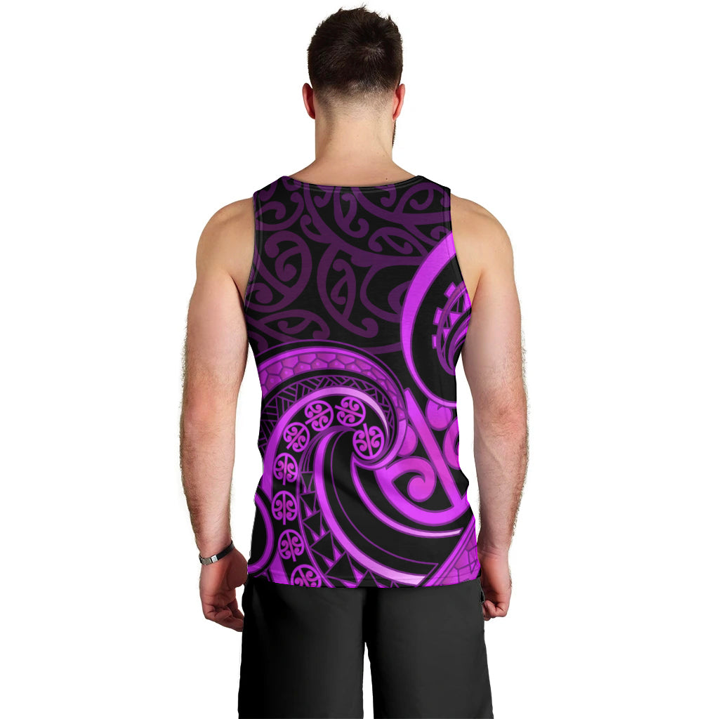 Purple Aotearoa Mangopare Men Tank Top NZ Maori Koru Style LT14 - Polynesian Pride