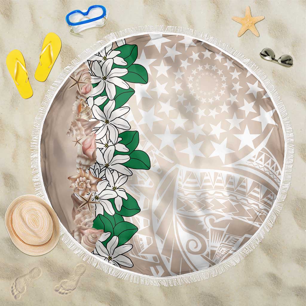 Cook Islands Tiare Maori With Conch Shell Beach Blanket 2025 Pasifika Polynesian Tattoo