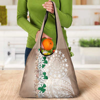 Cook Islands Tiare Maori With Conch Shell Grocery Bag 2025 Pasifika Polynesian Tattoo