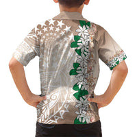 Cook Islands Tiare Maori With Conch Shell Kid Hawaiian Shirt 2025 Pasifika Polynesian Tattoo